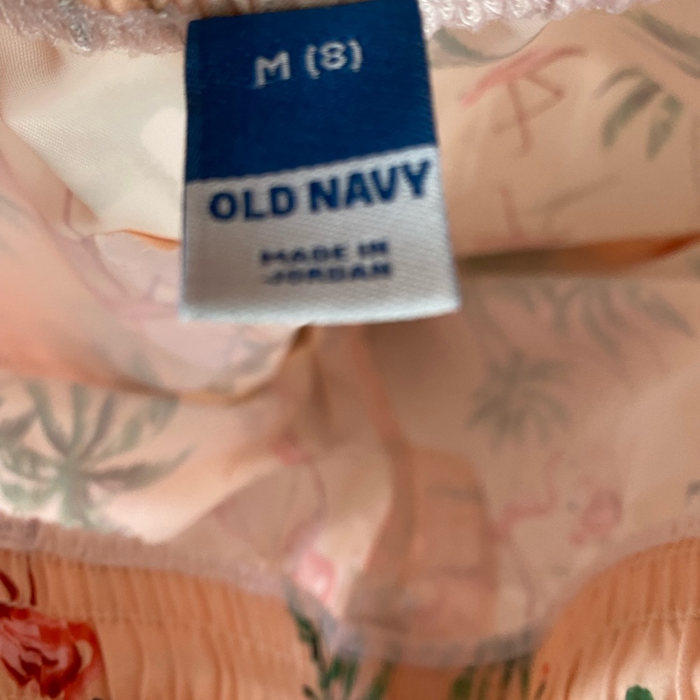 Old Navy Pink Flamingo & Green Palm Print Swim Trunks - Picture 3 of 3